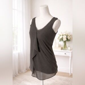 Simply Vera Vera Wang Sleeveless Draped Top Green Size Small
